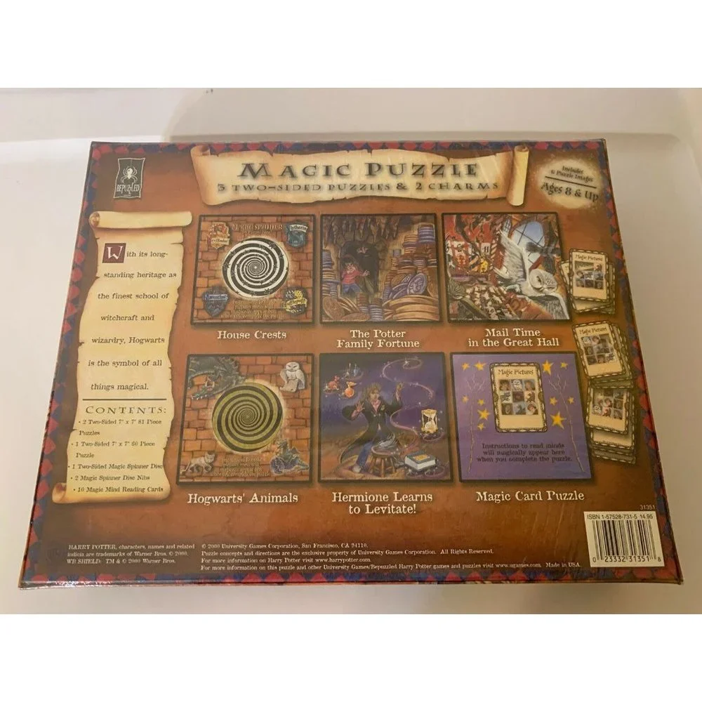 New Harry Potter Magic Puzzles 3 Two-Sided Puzzles‎ (2000, Bepuzzled) Sealed